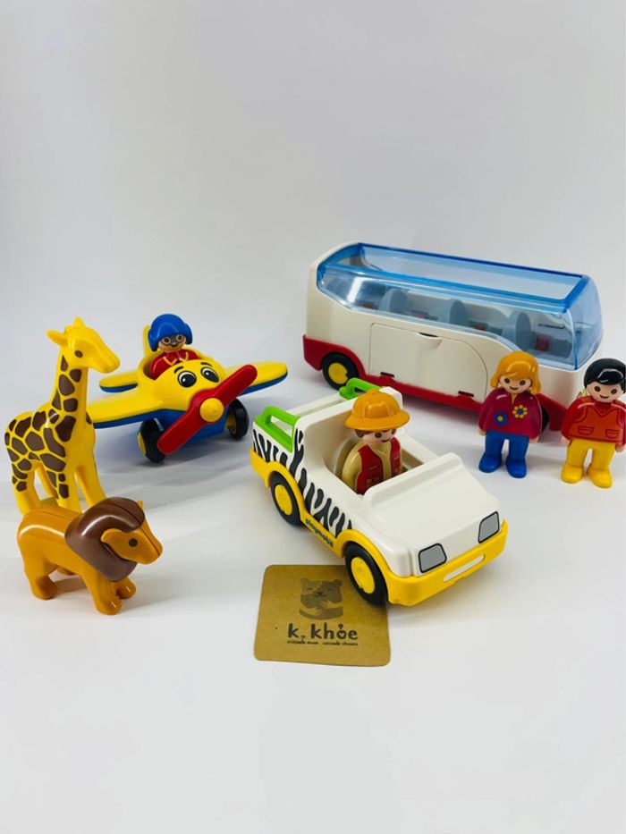 Playmobil 1.2.3 Lot de véhicules de la savane