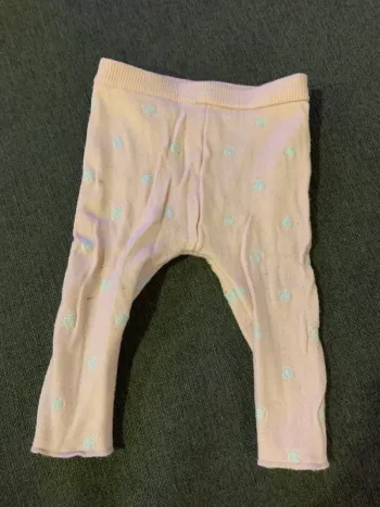 Pantalon chaud rose pale à pois