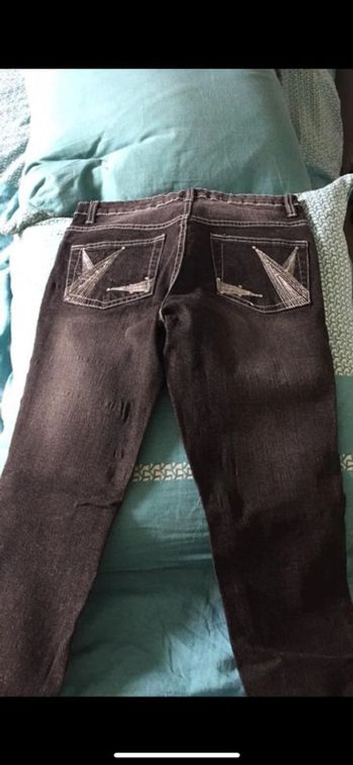 Pantalon jeans avec strass - photo numéro 2