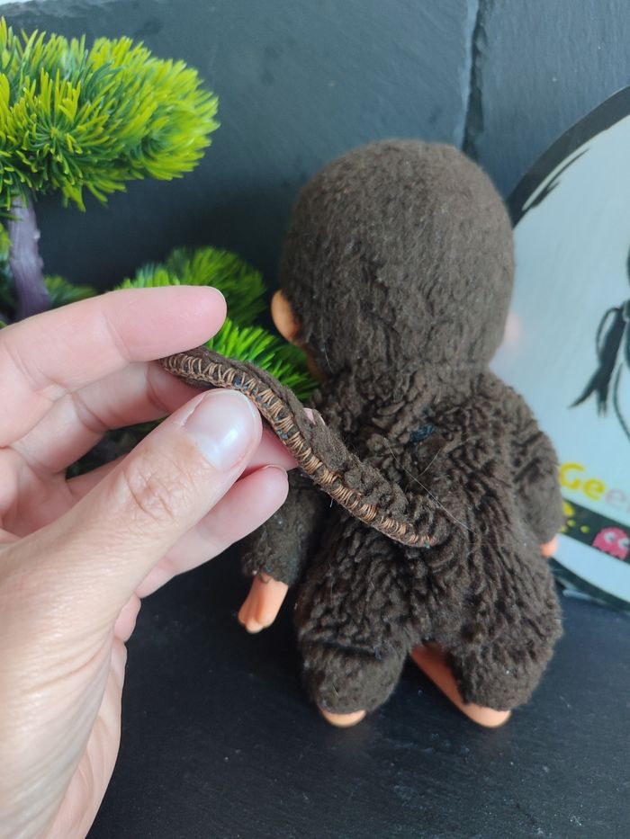 peluche kiki le vrai ajena singe marron yeux bleu ancien vintage sekiguchi 3563 - photo numéro 5