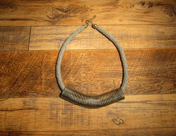 Collier en acier inoxydable pour femme perles gris - Bijoux fantaisie (B034)