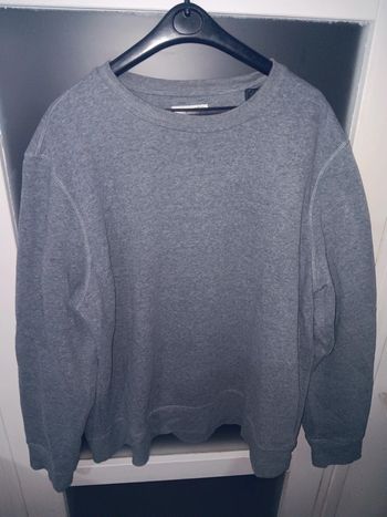 Sweat-shirt XL gris unisexe basique en coton confortable