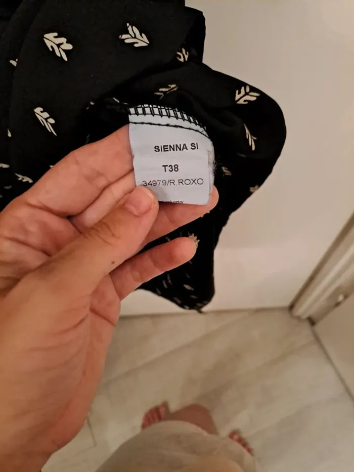 Robe noire motif blanc Taille 38 - Sienna Si - photo numéro 3