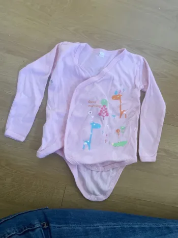 Body manches manches fille 9 mois à pressions