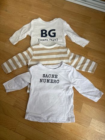 Lot de 3 t-shirts manches longues