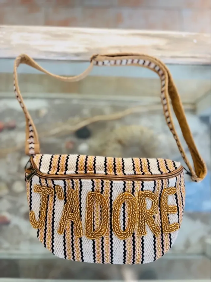 Sac tendance coton et broderies perles - photo numéro 5