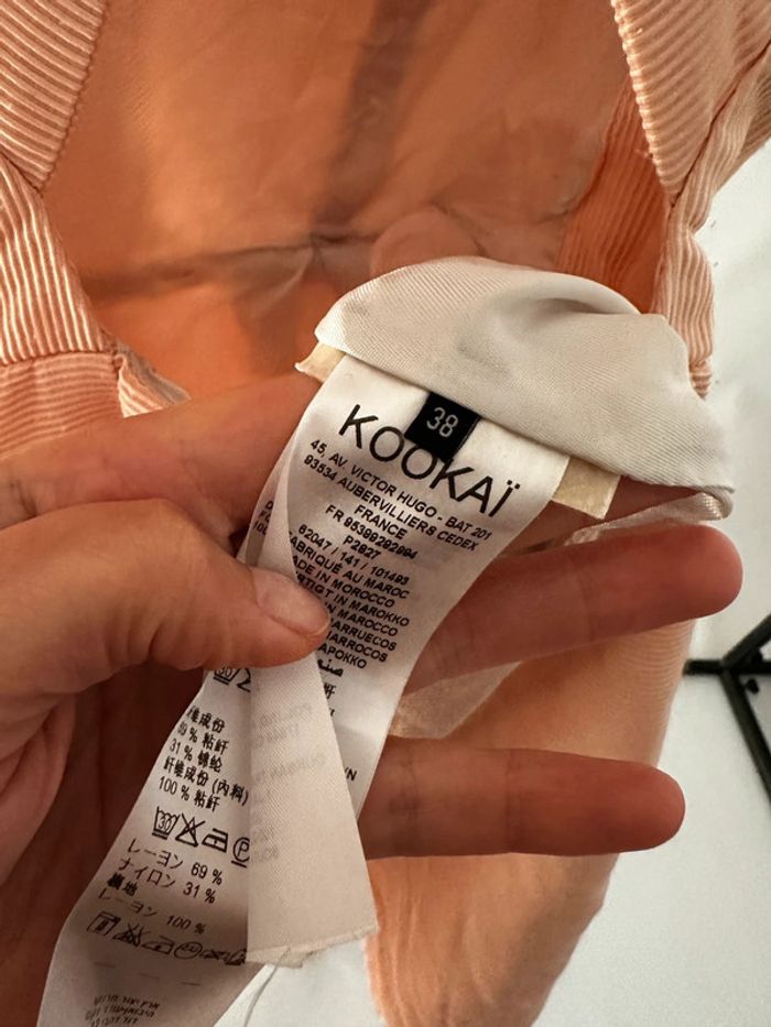 Robe kookai 38 rose côtelé - photo numéro 4