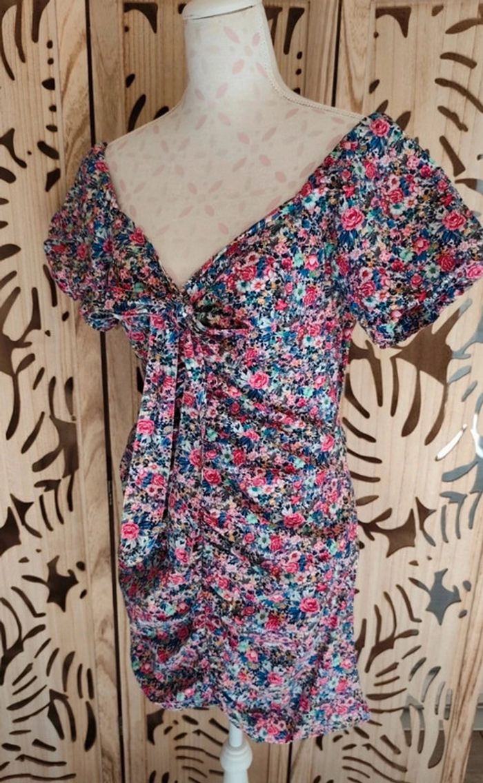 Robe imprimée fleurie manches bouffantes T L BSB jeans - photo numéro 4