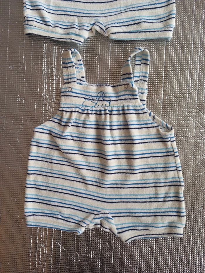 Lot 2 barboteuse coton éponge 6 mois - photo numéro 2