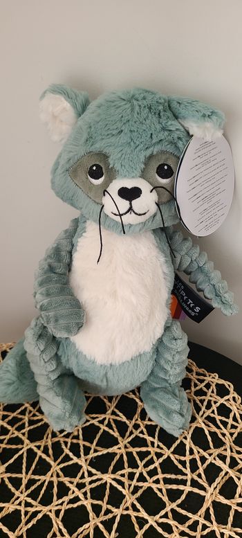 Peluche raton laveur Netoitou vert - Les Ptipotos les déglingos