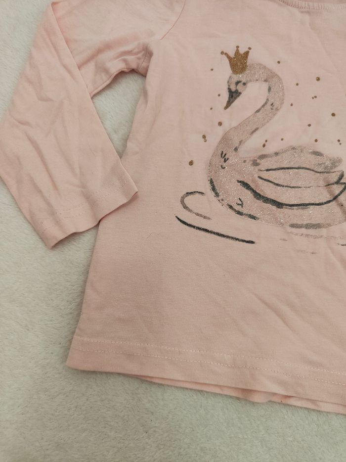 T-shirt manches longues rose cigogne fille - photo numéro 2