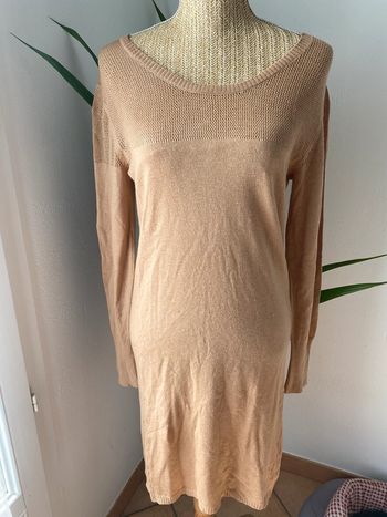 Robe légère manches longues beige 36/38 femme été