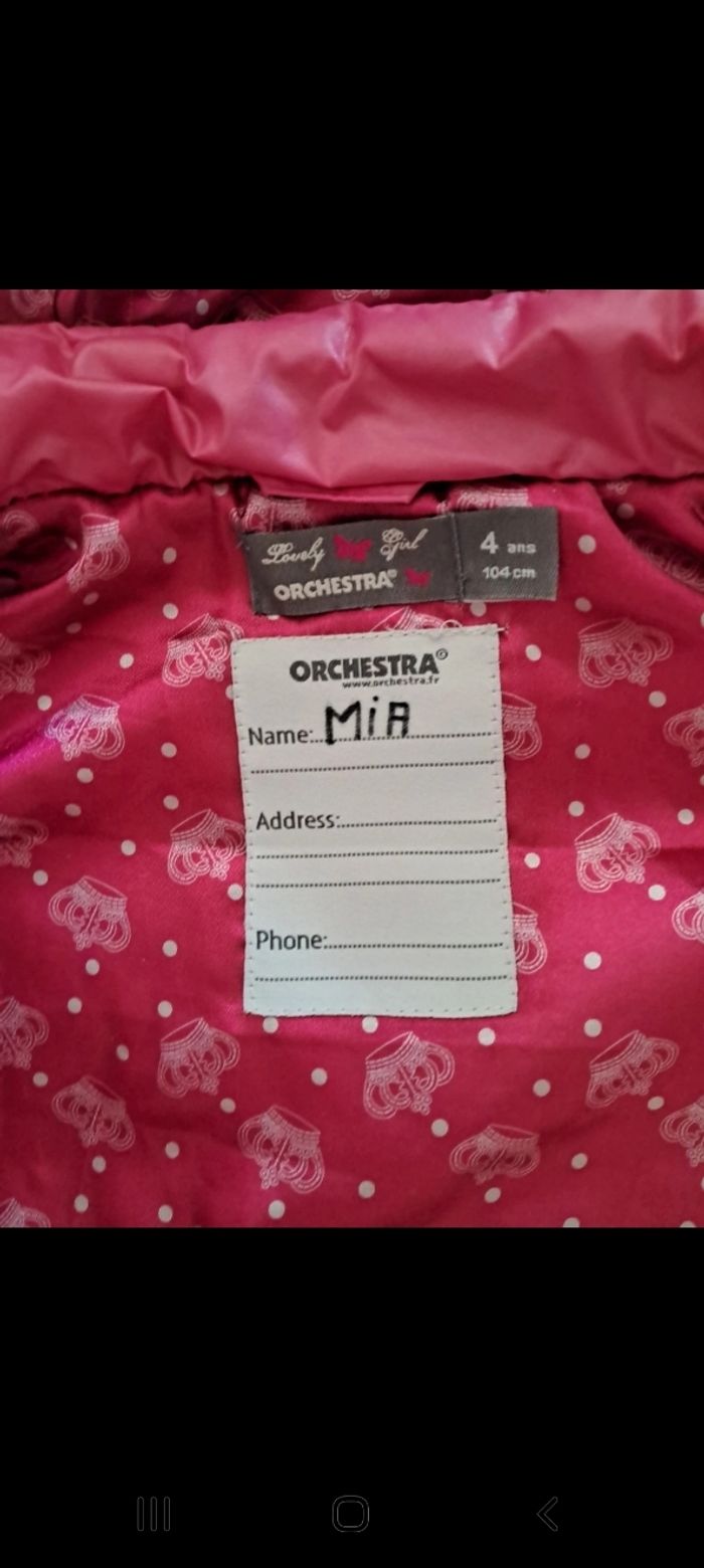 Doudoune rose sans manche 4 ans orchestra - photo numéro 3