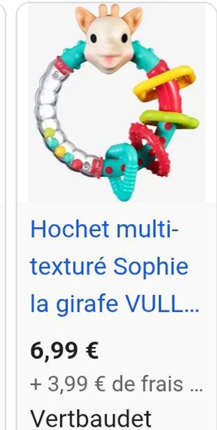 Lot de jouets sensoriesl, premier âge Sophie la girafe, hochet  textures, anneau de dentition, balle sensorielle - photo numéro 6