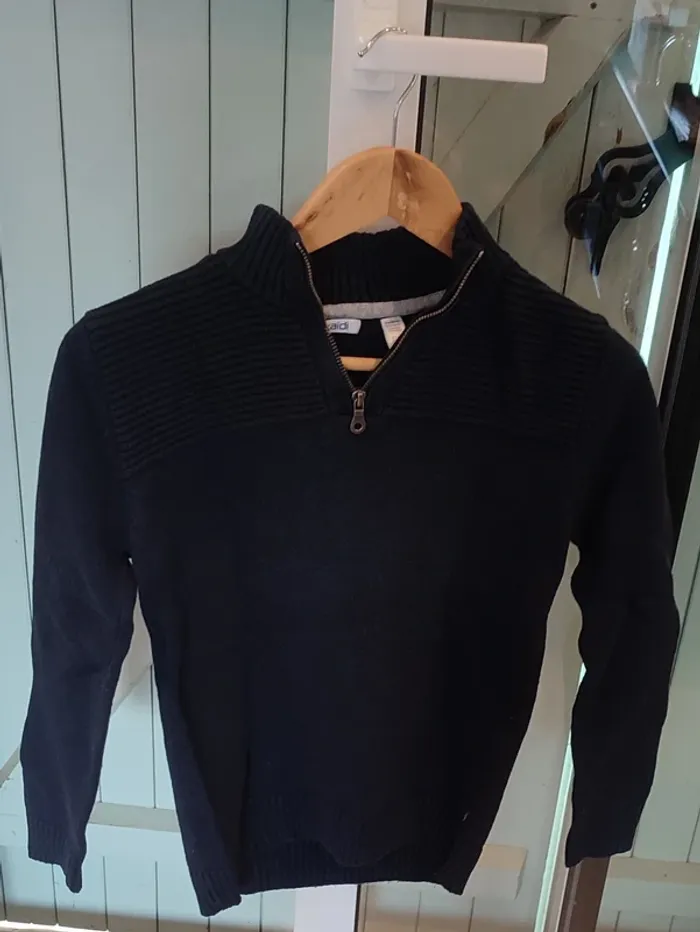🧥 Pull garçon 12 ans Okaïdi – Bleu marine 🔥 60 % coton - photo numéro 3