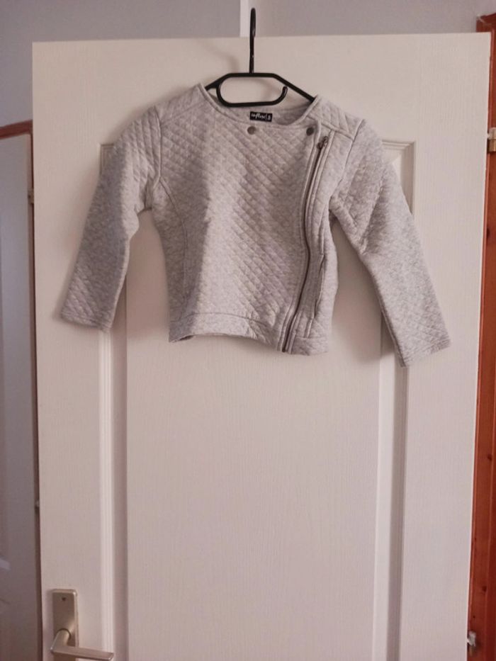 Gilet zippé fille 6 ans Influx gris