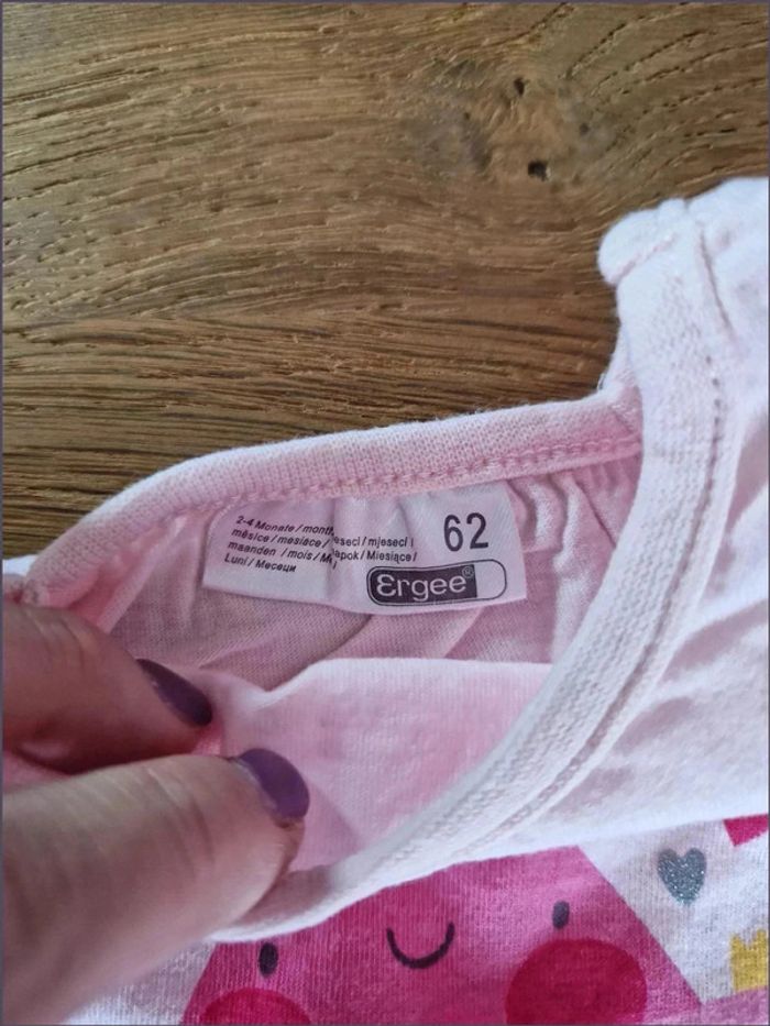 Ensemble t-shirt manches courtes et short - Taille 3 mois 62cm - Ergee - photo numéro 4