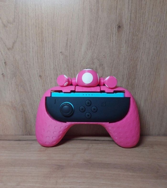 Manette Nintendo mario bros joycon grip switch 2 toadette rose neuf - photo numéro 5