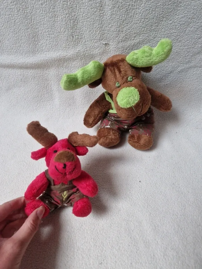 Lot de 2 peluches cerfs - photo numéro 2