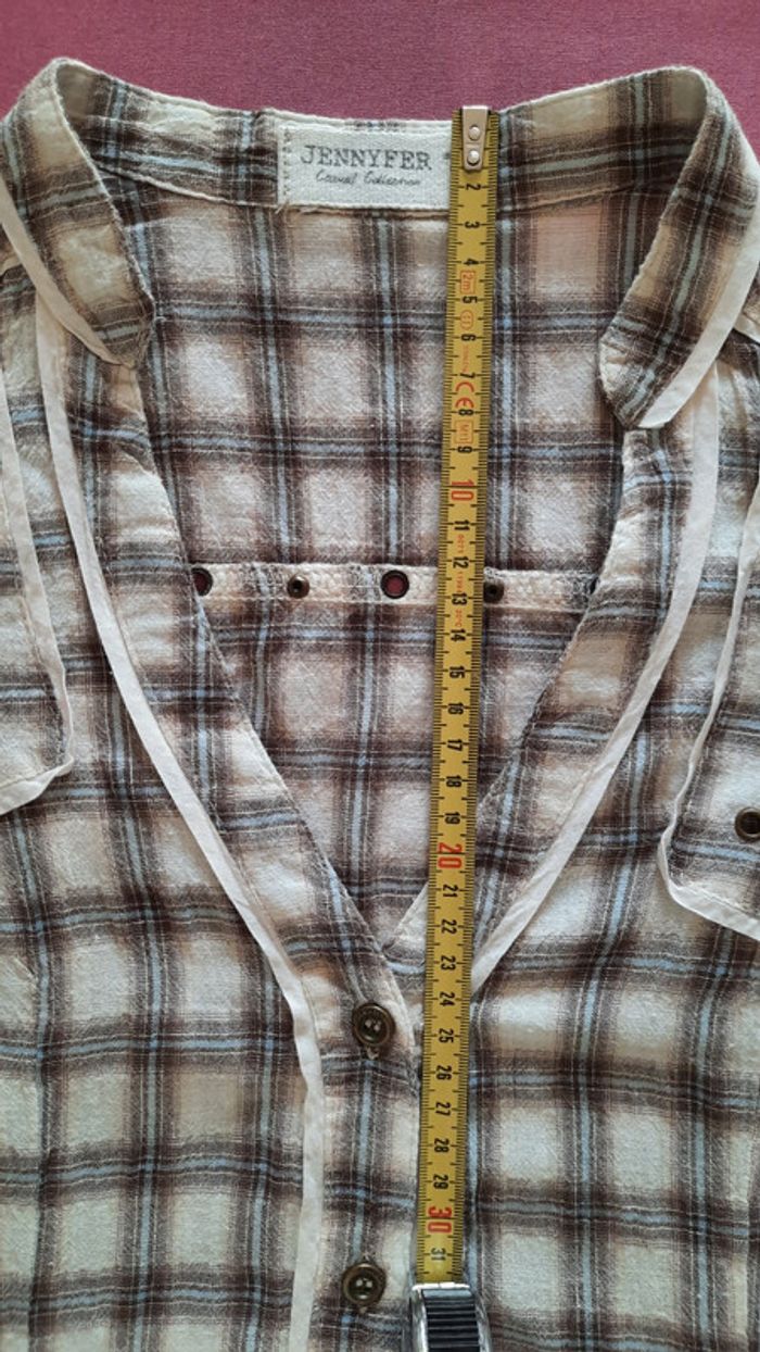 Chemise ton beige marron - photo numéro 3
