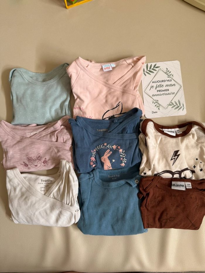 Lot de 8 body manche longue 12 mois