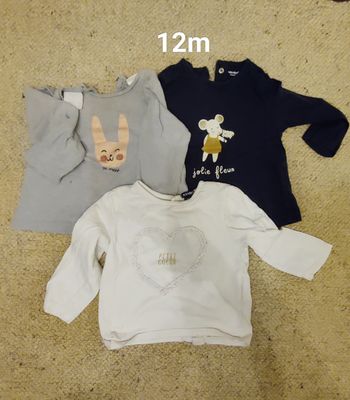 3 t-shirts ML 12m
