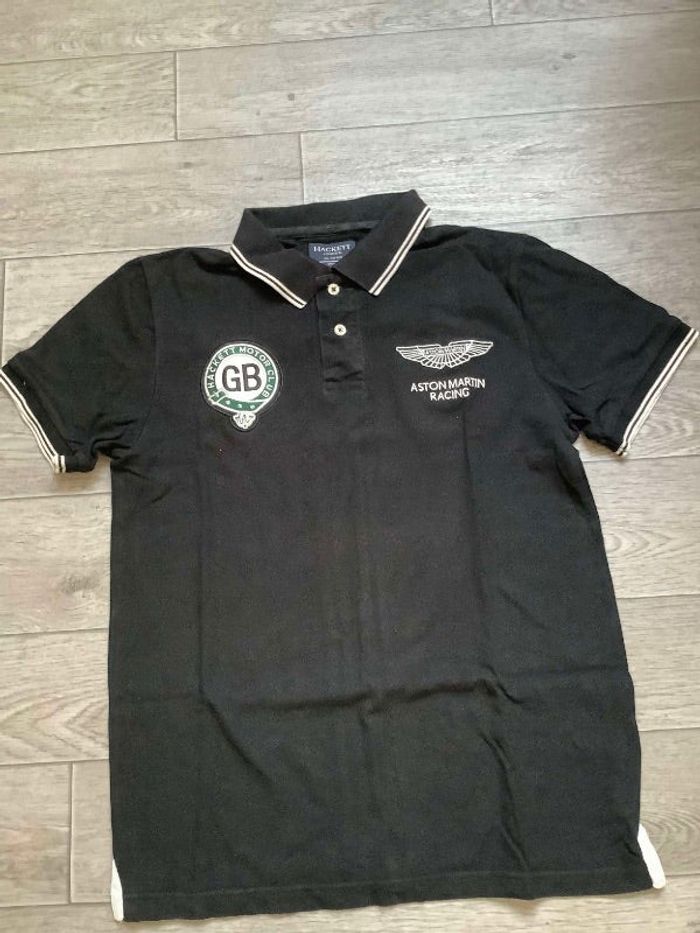 Polo Hackett aston Martin Racing noir et blanc S