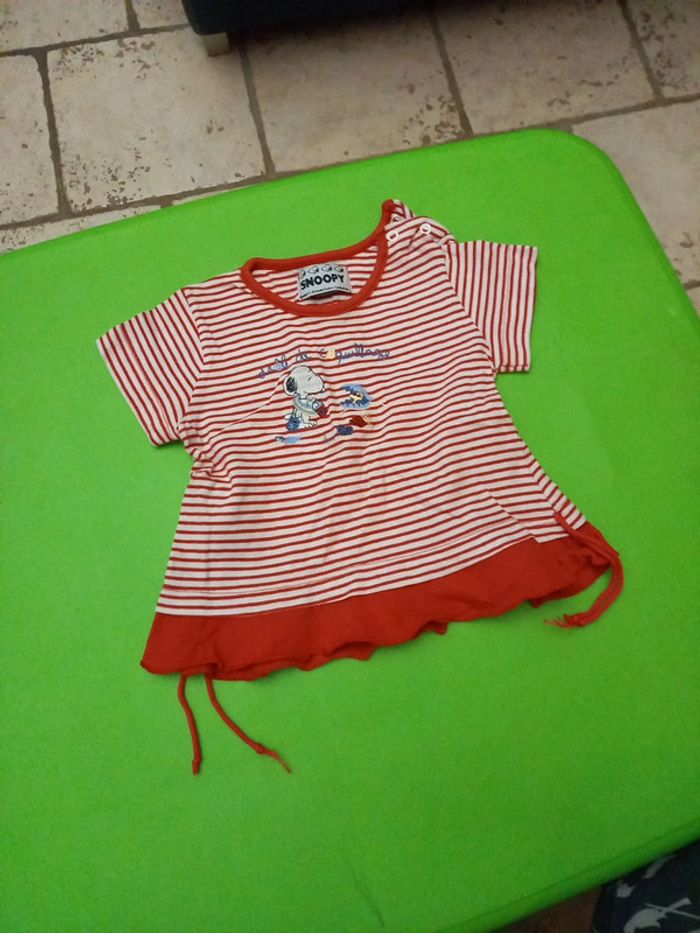 Tee shirt manche courte rouge 18 mois