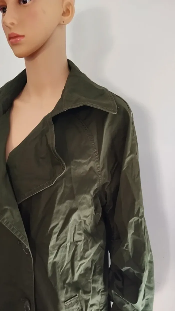 Veste trench verte taille s femme - photo numéro 6