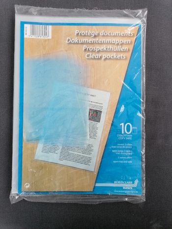 10 protèges documents ouvert 2 côtés neufs