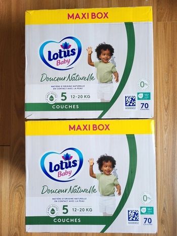 2 cartons de couches lotus taille 5