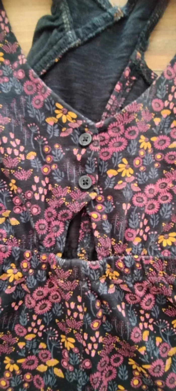 Combishort tape a l'oeil fille fleurie - photo numéro 3