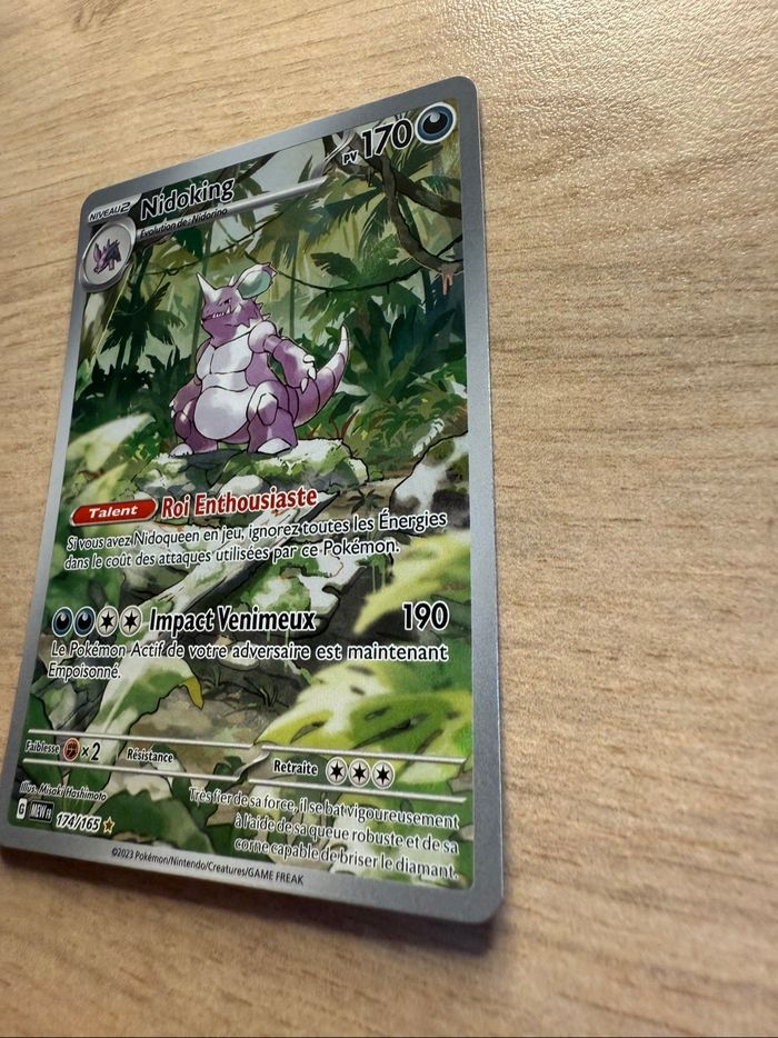 Carte Pokémon Nidoking 174/165 Illustrations Rare AR  Mew Fr Neuf Sorti Booster - photo numéro 6