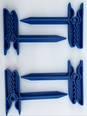 Impression 3D, Lot de 4 pinces bleues, pour serviette de plage