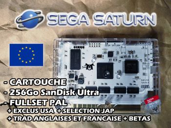 SEGA Saturn SAROO / Firmware 0.7 / MicroSD 256Go Fullset PAL + Sel. US/JAP