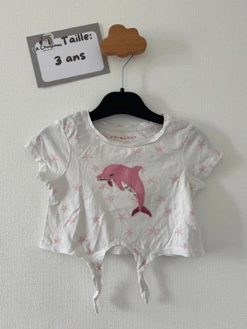 Tee shirt dauphin - taille 3 ans 🌸