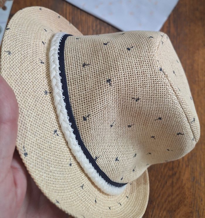 Chapeau Okaïdi effet paille et palmier - photo numéro 2