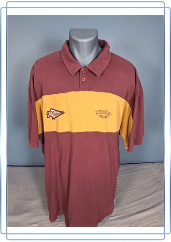 Polo reebok NFL vintage Redskins 70 anniversaire | 2XL oversize US football full broderie (537)