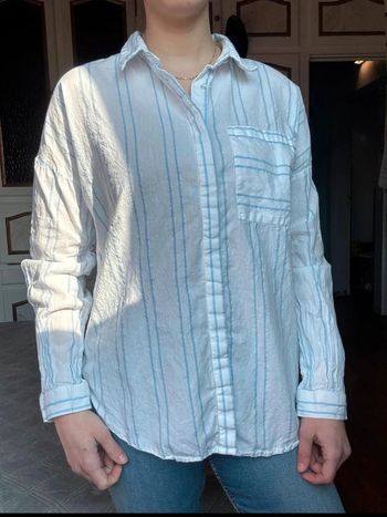 Chemise rayée blanc et bleu - Kiabi - taille M - très bon état