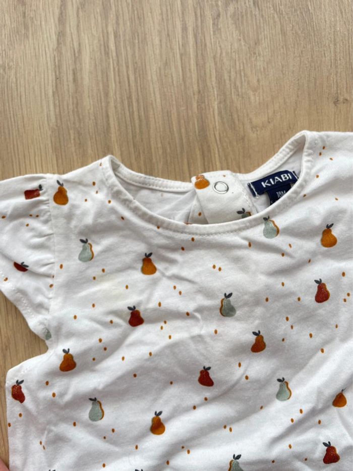 T shirt blanc imprimé fruits poires 🍐 bébé fille 18 mois - photo numéro 2