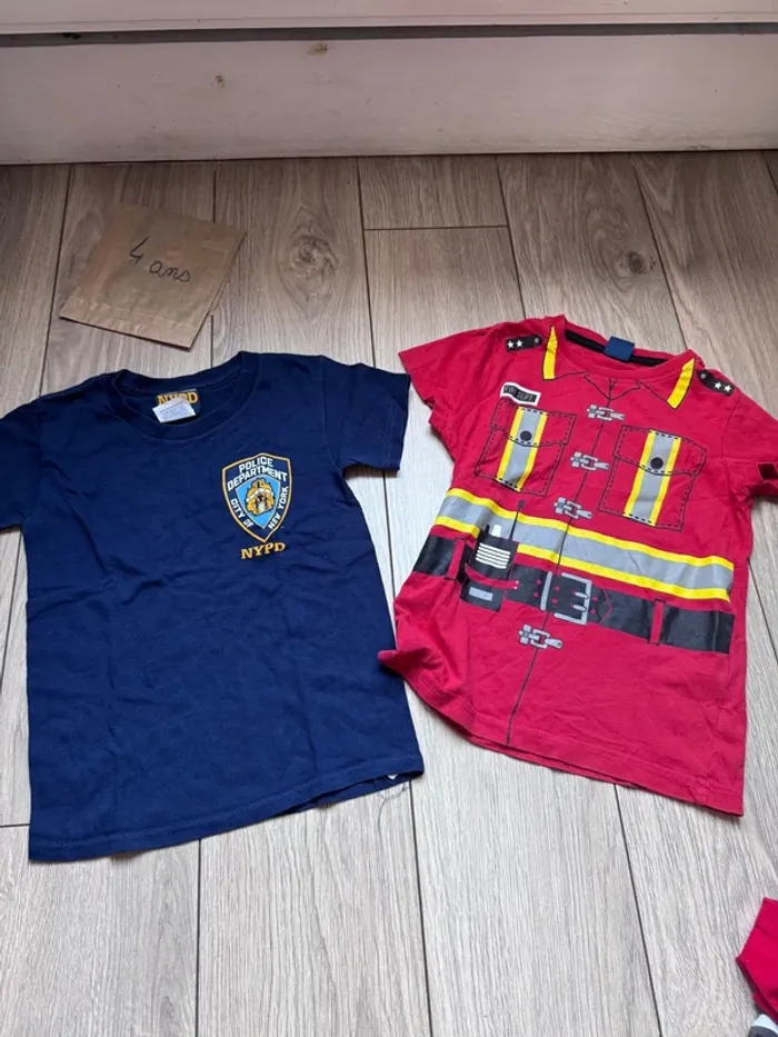 T shirt pompier et policier