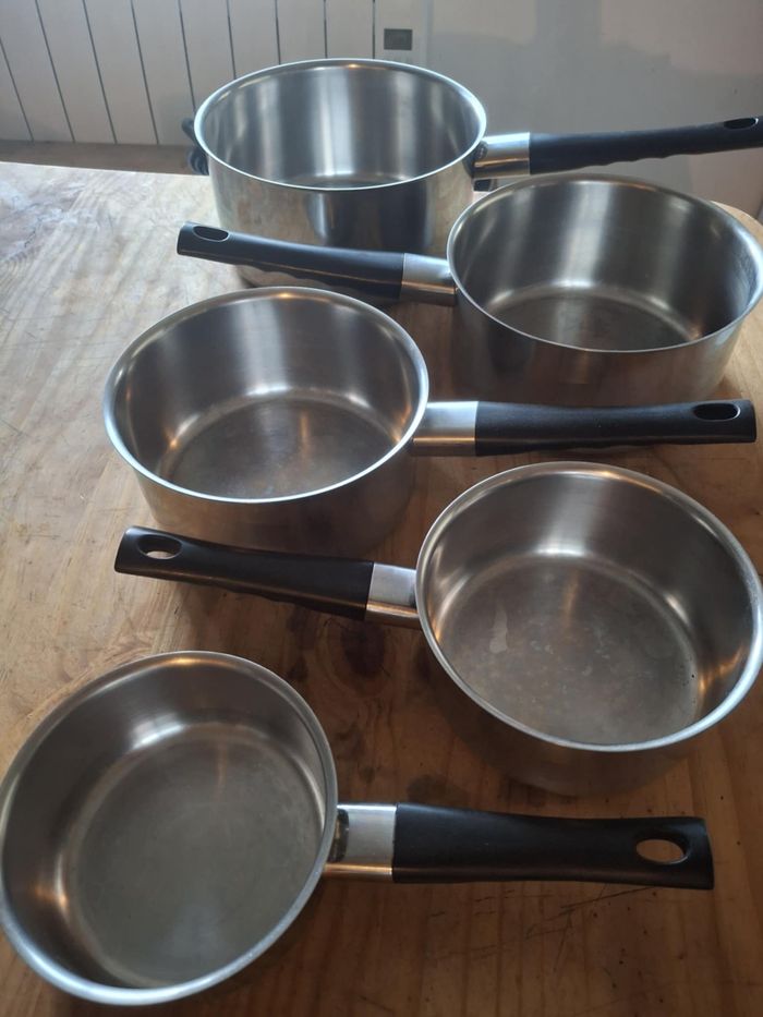 Batterie casseroles en inox 18/10 triplinox Letang et remy manches fixes