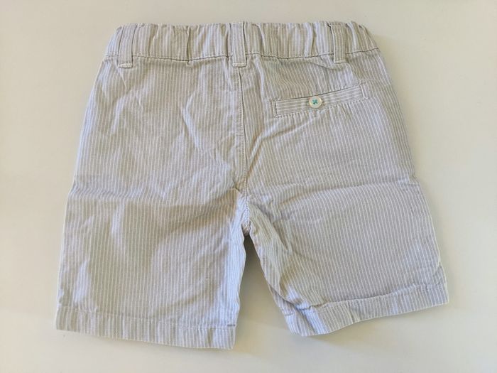 Short coton rayures blanc et gris clair bleu - photo numéro 2