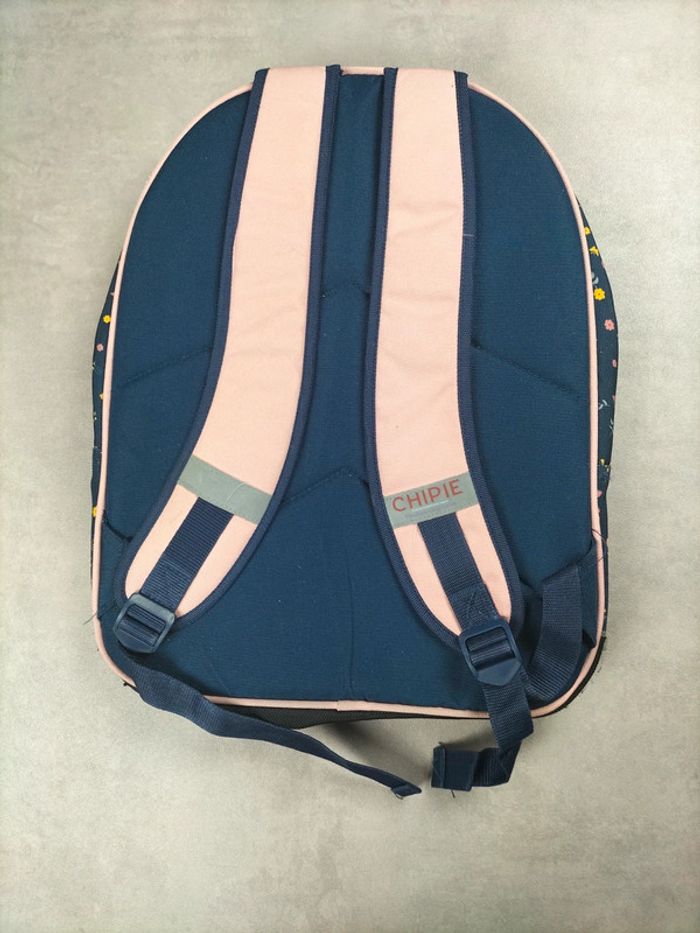 Sac à dos Chipie – Motif fleuri bleu marine et rose - photo numéro 2