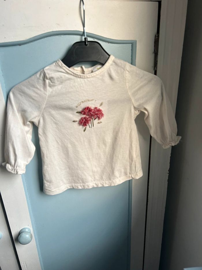 Tee shirt manches longues crème , Tao , 9 mois - photo numéro 2