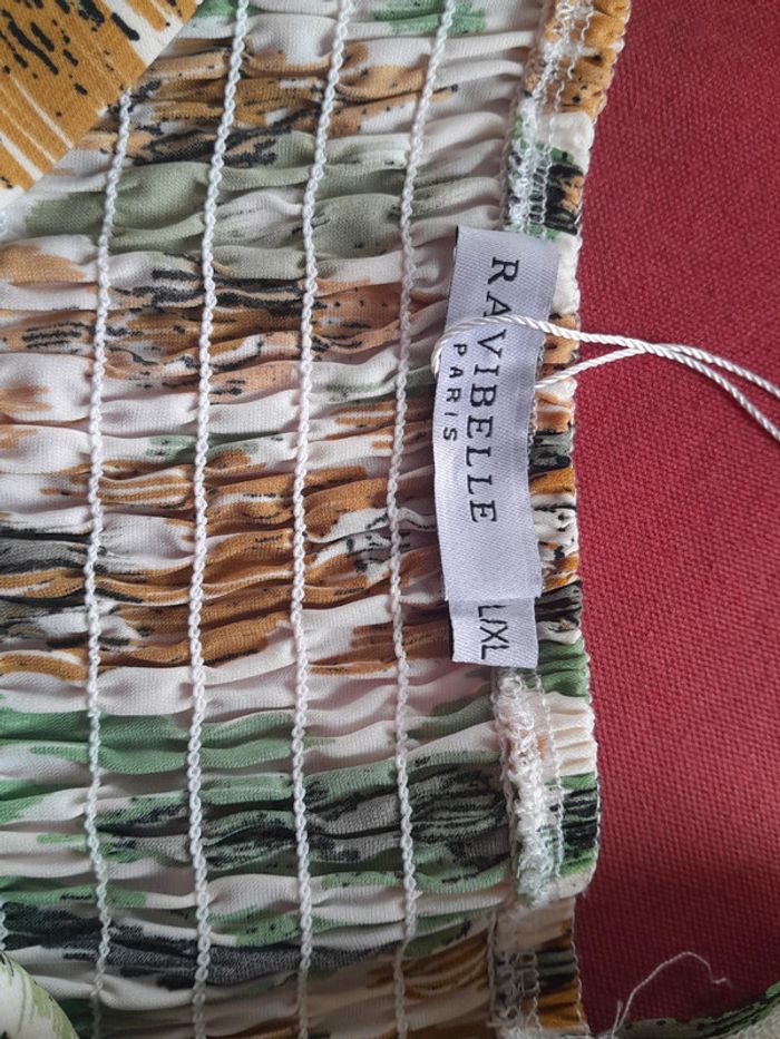 Jolie robe été courte smock au dos ouvert sur le ventre manches bouffantes Ravibelle paris - photo numéro 6