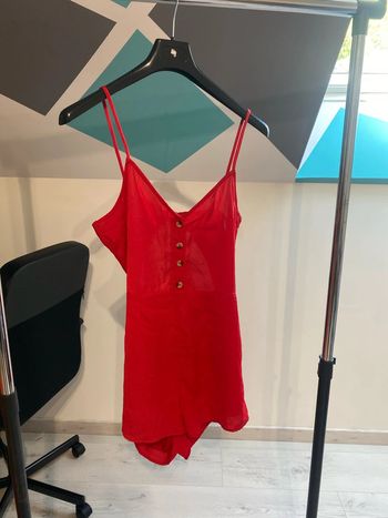 Combinaison, short, rouge