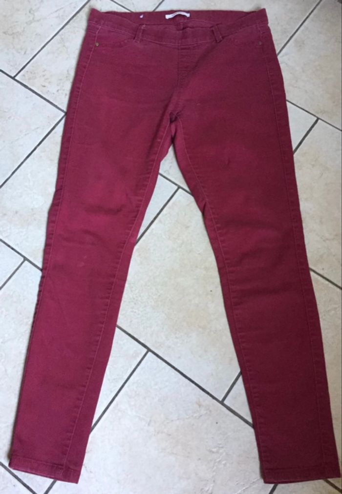 Jean Camaïeu Jean Rouge Bordeaux Femme Taille 44 Camaïeu - photo numéro 5