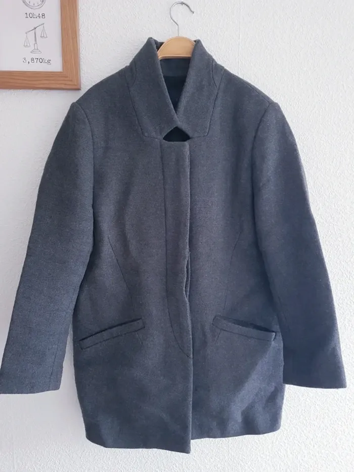 Zara - Manteau en laine avec épaulettes - photo numéro 2