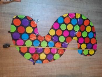 Ballon gonflable lettre S en plastique noir rond très colorée  environs 1m à gonflée à l'hélium ou autre idéal anniversaire baby shower